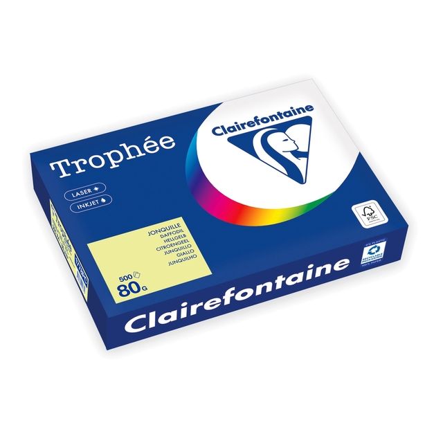 Trophee -  Kopieerpapier a4 80gr citroengeel | 5 stuks