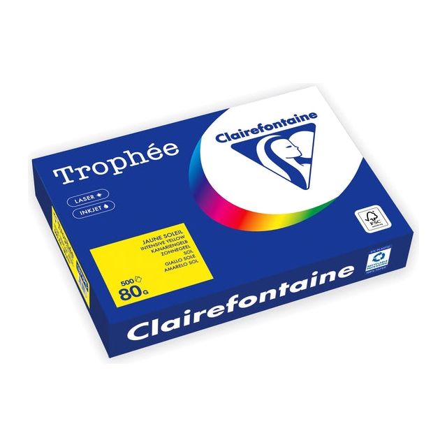 Trophee - Kopieerpapier a4 80gr zonnegeel | 5 stuks