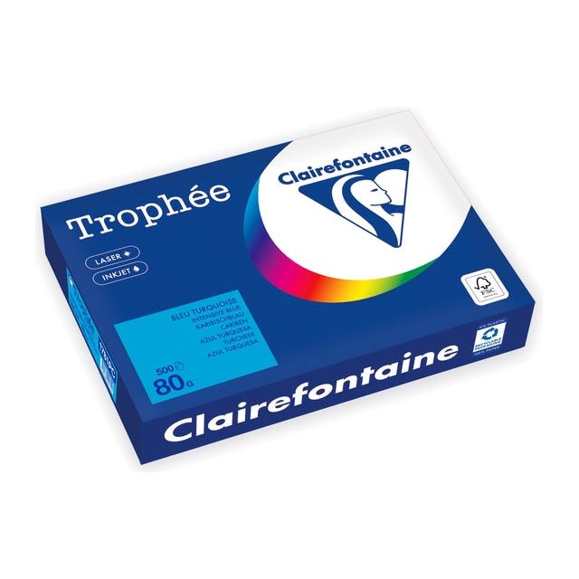 Clairefontaine - Kopieerpapier a4 80gr caribenblauw