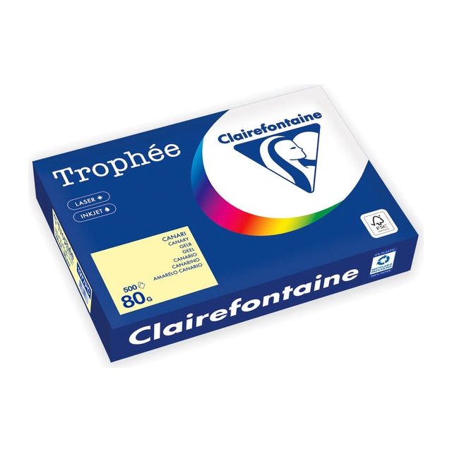 Trophee - Kopieerpapier a4 80gr geel | 5 stuks