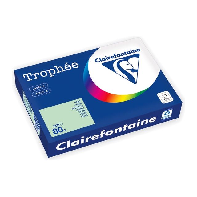 Clairefontaine - Papier de couleur troprophe, A4, 80 g, 500 feuilles, vert