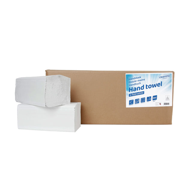 Cleaninq - Serviette pliée en Z 2 couches 225x220mm 20x200 blanc