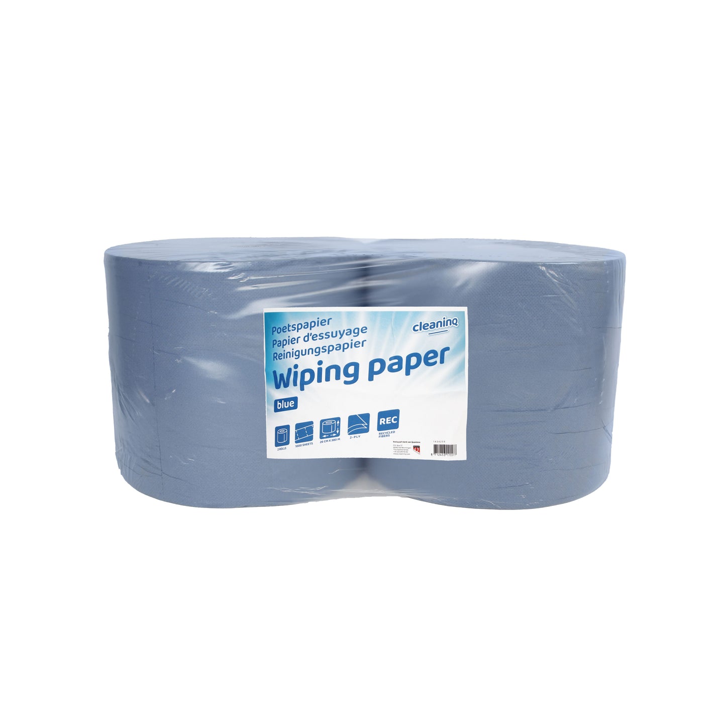 Cleaninq - Papier de nettoyage industriel 2 couches 26cmx380m bleu