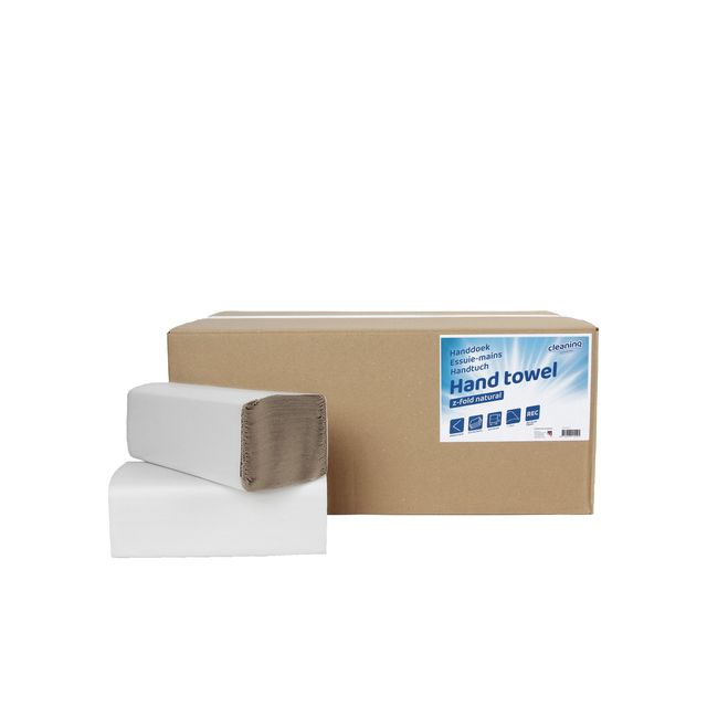 Cleaninq - Serviette pliée en Z 1 couche 250x230mm 20x250pcs naturel