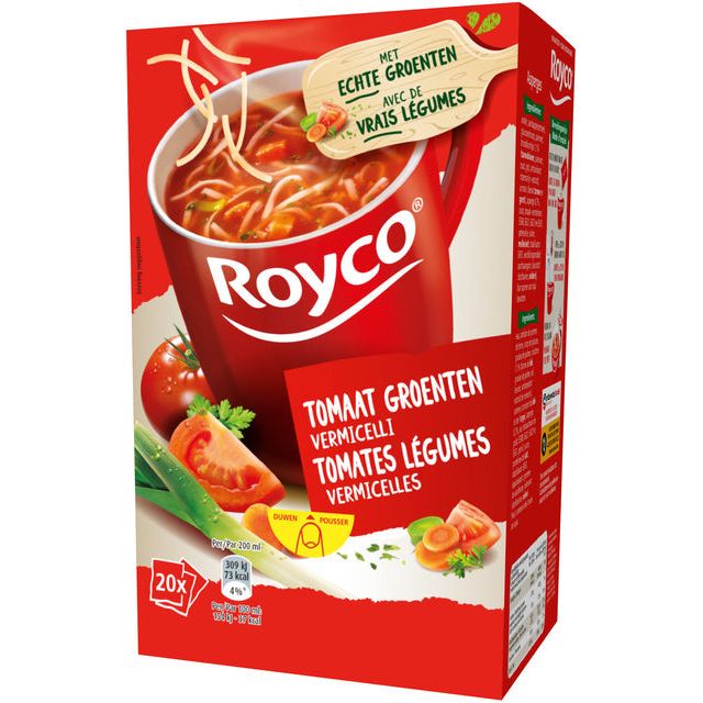 ROYCO - Minute Soup Légumes de tomate Vermicelli, paquet de 20 sacs