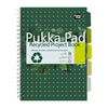 Pukka Pad -  Projectboek recy a4 lijn 4-g 200pag 80gr gn | 3 stuks