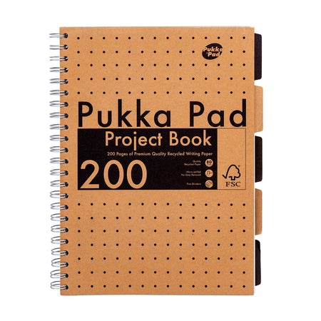 Pukka Pad -  Projectboek kraft a4 lijn 200 pagina's 80gr