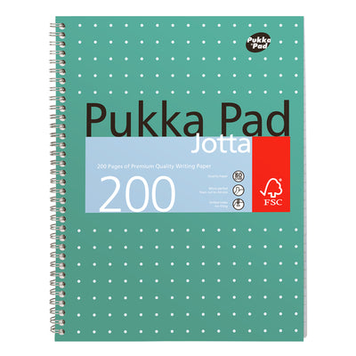 Pukka Pad - Bloc de cours Pad Jotta A4 ligne 4 trous 200 pages 80gr vert