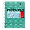 Pukka Pad -  Collegeblok Pad Jotta A4 ruit 5x5mm 4-gaats 200 pagina's 80gr groen