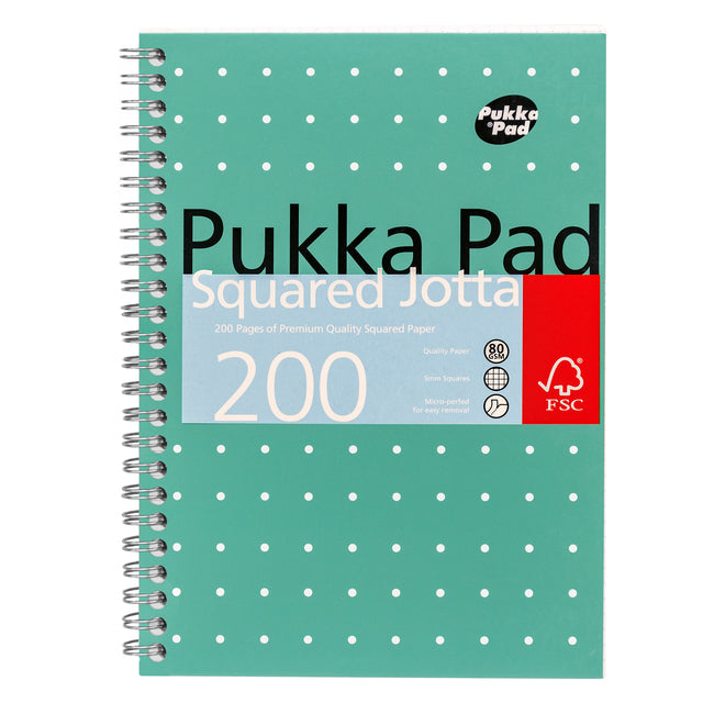 Pukka Pad - Bloc-notes Jotta A5 diamant 5x5mm 200 pages 80gr vert