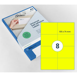 Rillprint - Etiquette 105x74mm jaune fluo 800 étiquettes