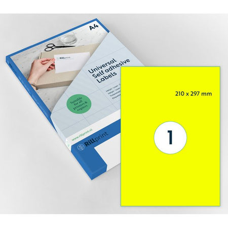 Rillprint - Etiquette 210x297mm jaune fluo 100 étiquettes