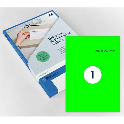 Rillprint -  Etiket 210x297mm fluorgn 100 etiketten