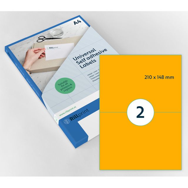 Rillprint - Etiquette 210x148mm orange fluo 200 étiquettes