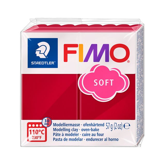 Fimo Staedtler -  Boetseerklei Fimo soft 57 gram kersrood