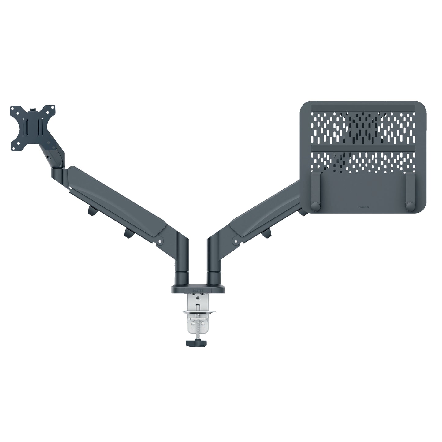 Leitz - Bras pour écran et ordinateur portable Bras pour écran double ergonomique peu encombrant