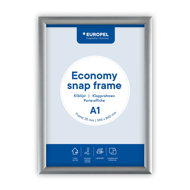 Europel - Cadre à pression Peel Economy A1 argent