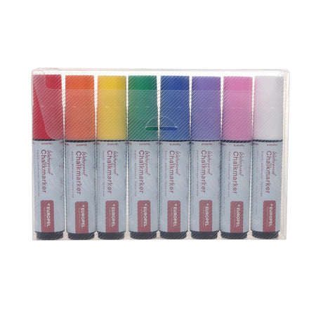 Europel - Marqueur craie peel waterproof 15mm étui assorti 8 pièces