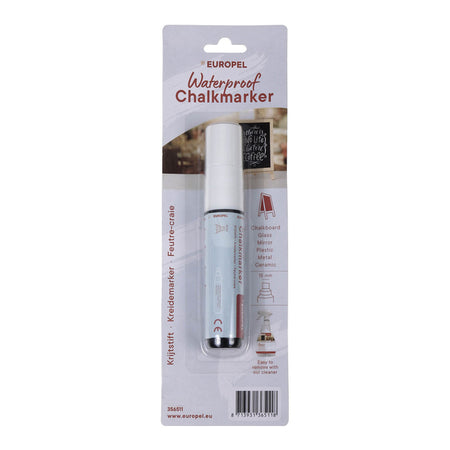 Europel - Marqueur à craie peel waterproof 15mm blanc blister 1 pièce
