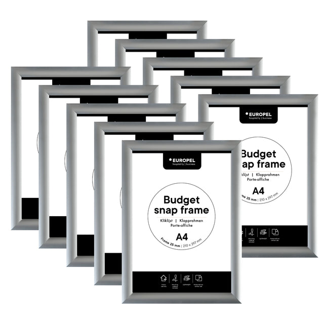 Europel -  Kliklijst  budget a4 zilver 10 stuks