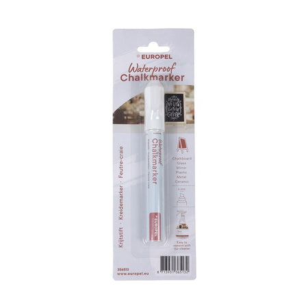 Europel - Marqueur à craie peel waterproof 3-6mm blanc blister 1 pièce