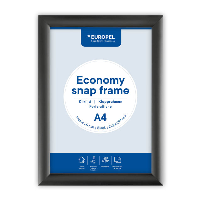 Europel - Cadre à pression Peel Economy A4 noir