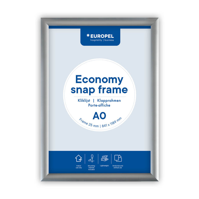 Europel - Klickrahmen Economy A0 Silber | 5 Stück