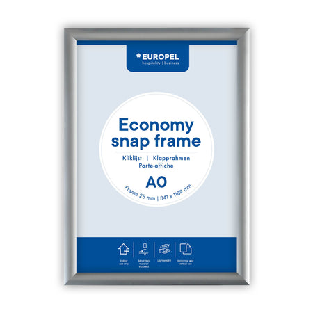 Europel - Cadre à pression Peel Economy A0 argent