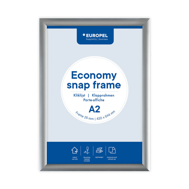 Europel - Cadre à pression Peel Economy A2 argent