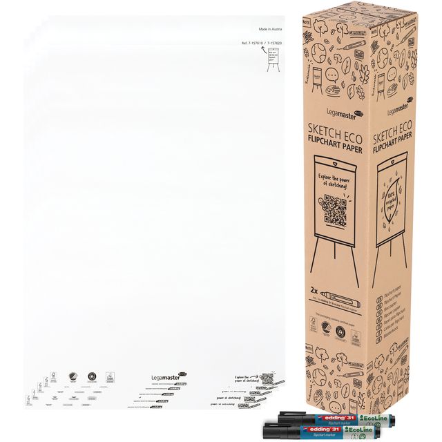Legamaster - Papier paperboard SKETCH ECO vierge 5x 20 feuilles