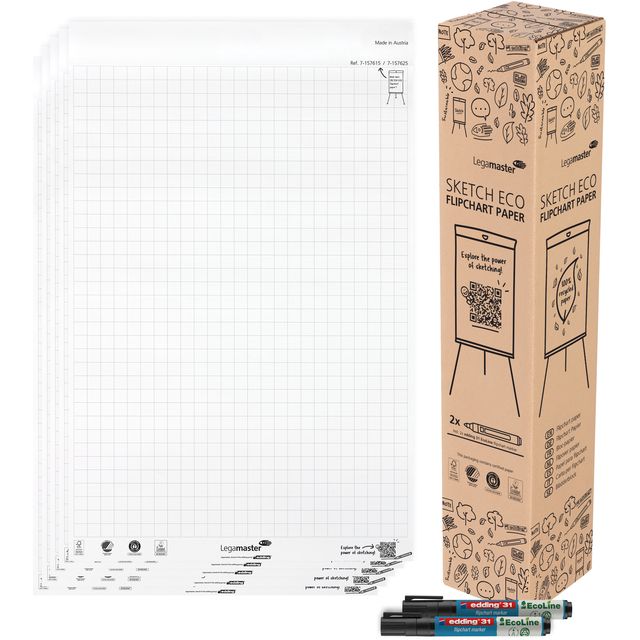 Legamaster - Papier paperboard SKETCH ECO grille 5x 20 feuilles