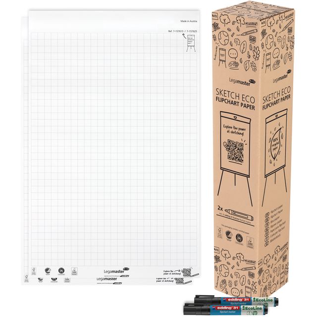 Legamaster -  Flipoverpapier  sketch eco raster 2x 50v