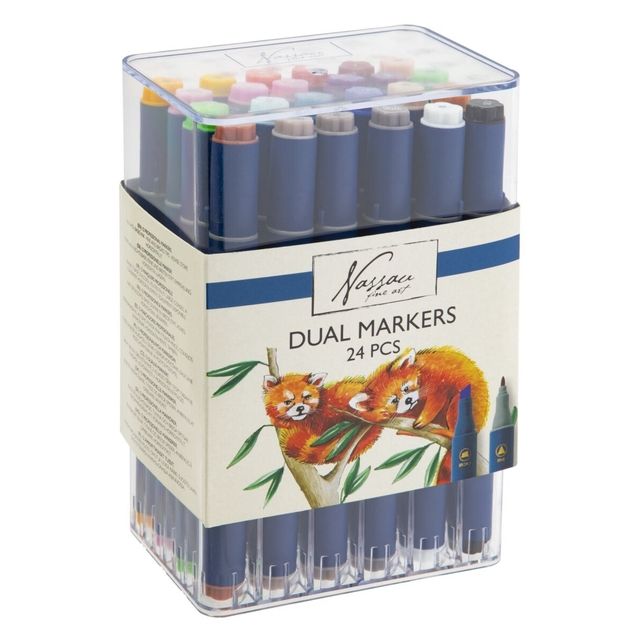 Art Sensations - Hohlmarker Nassau Arts Duopoint-Set mit 24 Farben | 6 Stück