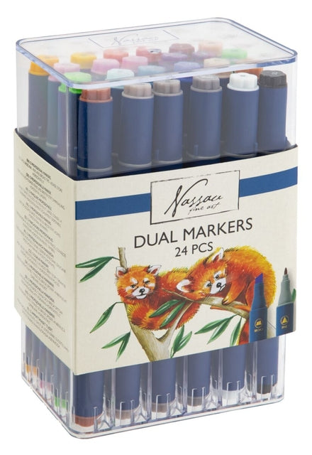 Art Sensations - marqueurs creux Nassau Arts duopoint ensemble de 24 couleurs | 6 pièces