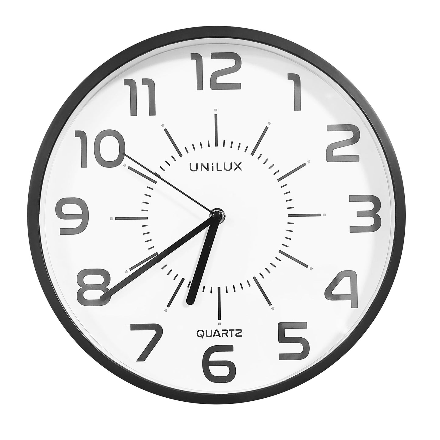 UNILUX - Horloge murale pop dia 30,5cm plastique noir
