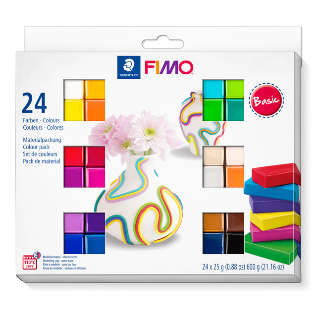 Fimo Staedtler - Pâte à modeler Fimo soft set color pack 24 couleurs