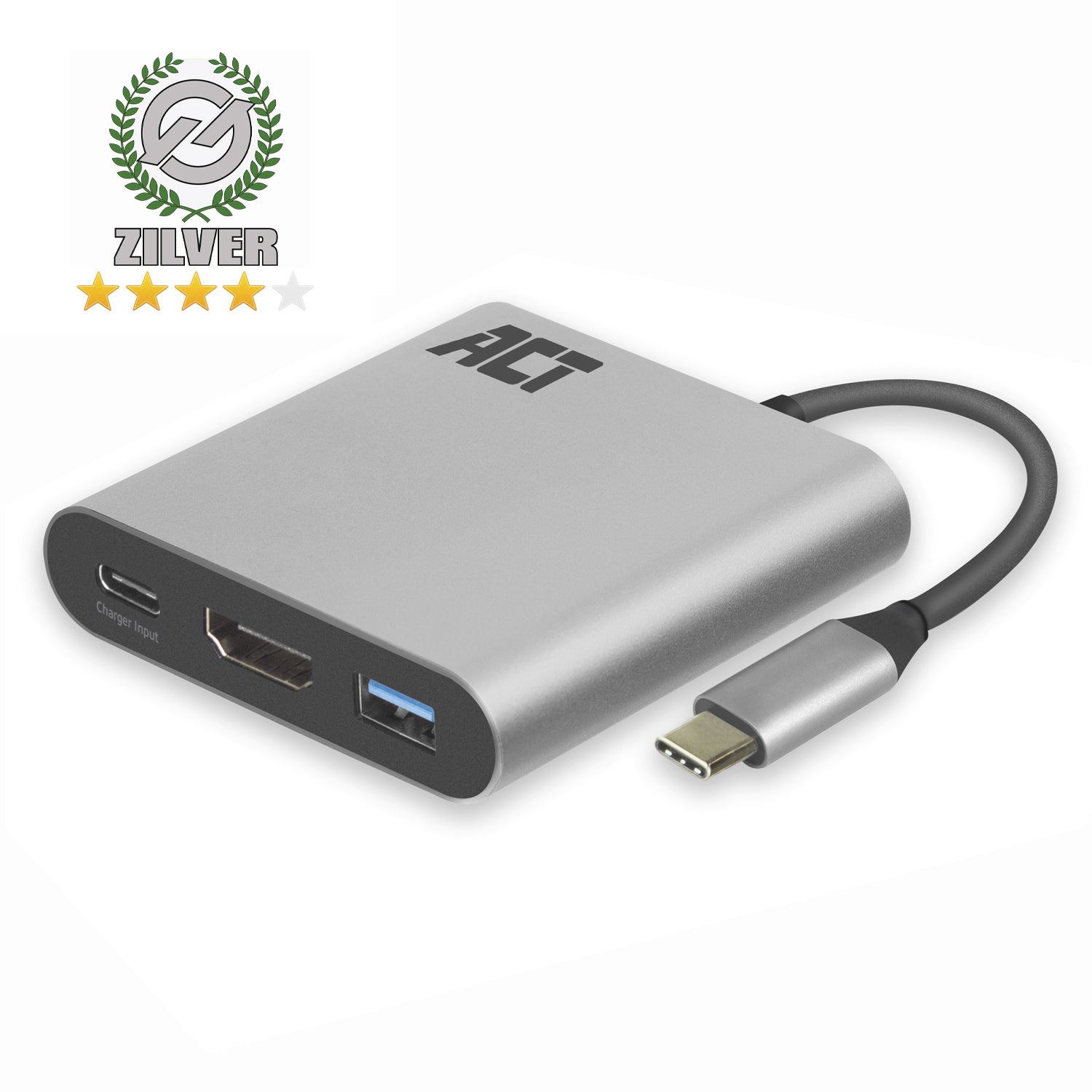 ACT -   USB-C multiport adapter voor 1 HDMI monitor, 1x USB-A, PD pass-through