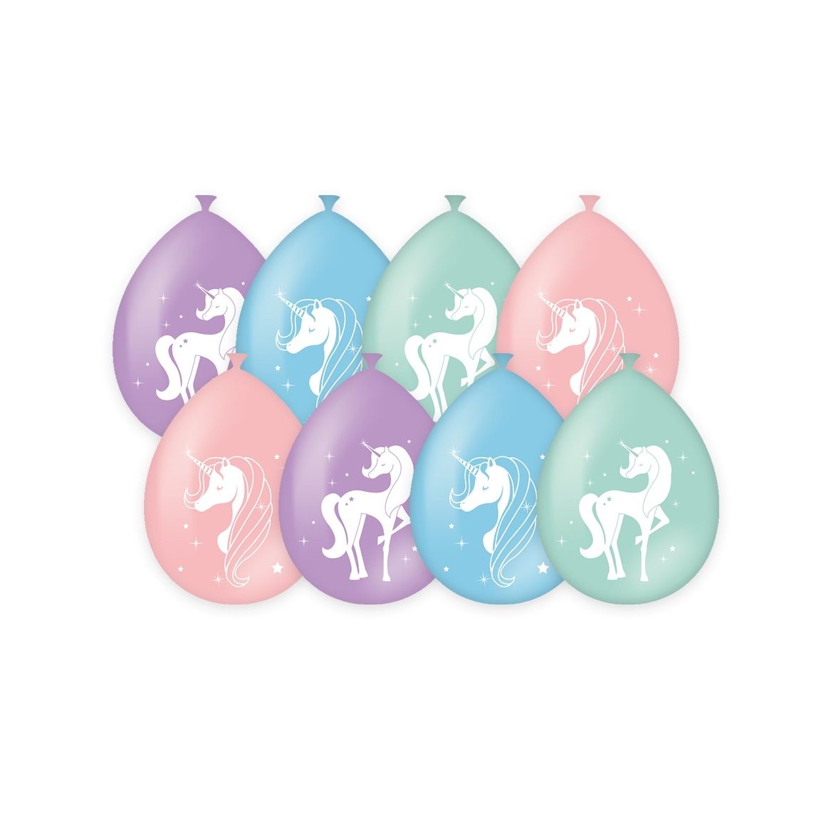 Bruna Büro - Luftballons Einhorn 30 cm 8 Stück Pastell | 6 Stück