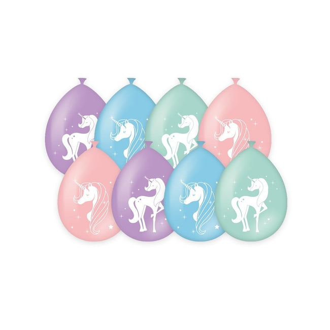 Office -  Ballonen unicorn 30 cm 8 stuks pastel
