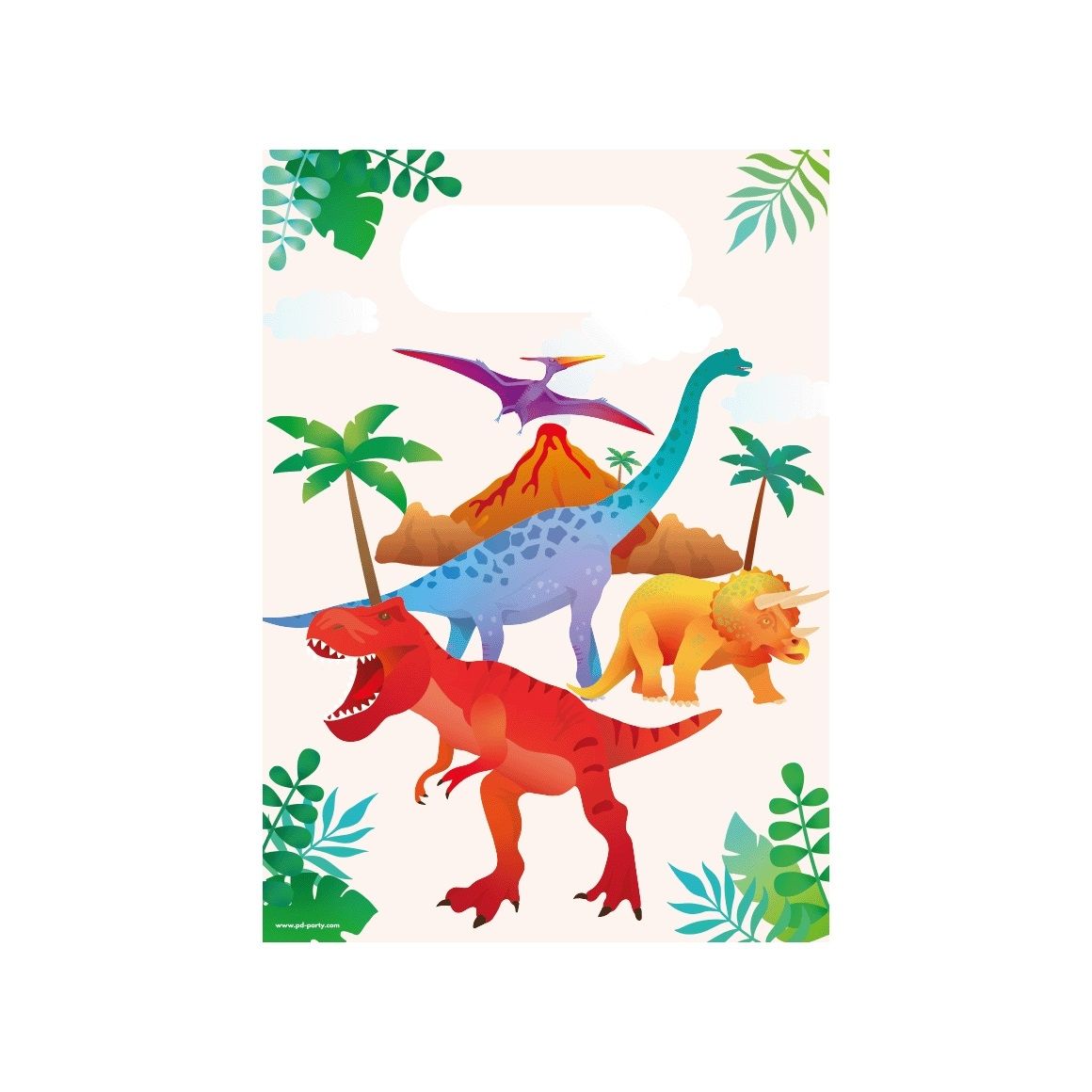 Bruna office - Sacs cadeaux papier Dino 23x16,5cm 6 pièces