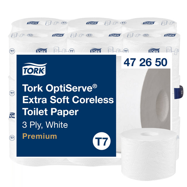 Tork - Papier toilette T7 Optiserve Coreless 3 couches 63m blanc 472650