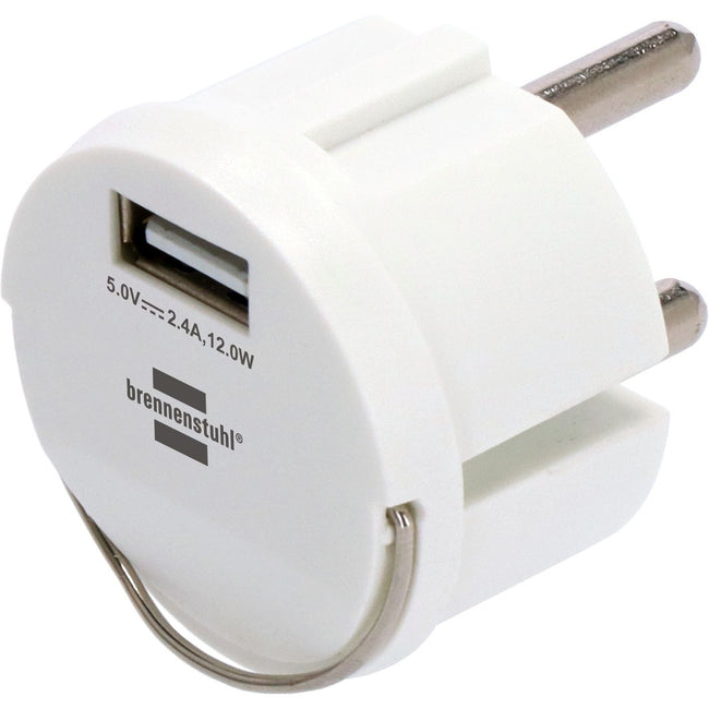 Brennerstuhl - Adaptateur de prise USB A 2,4A blanc