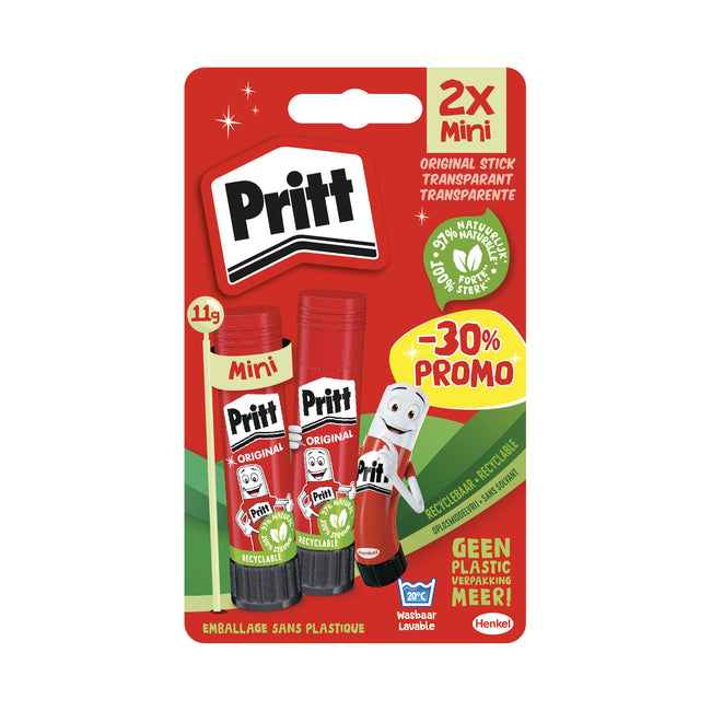 Pritt - Bâton de colle stick original 2x 11gr promo