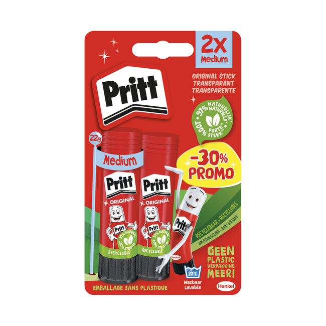 Pritt -  Lijmstift Stick Original 22gr blister à 2 stuks Promo | 12 stuks