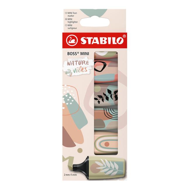 STABILO - Surligneur boss mini nature cul 6 pièces