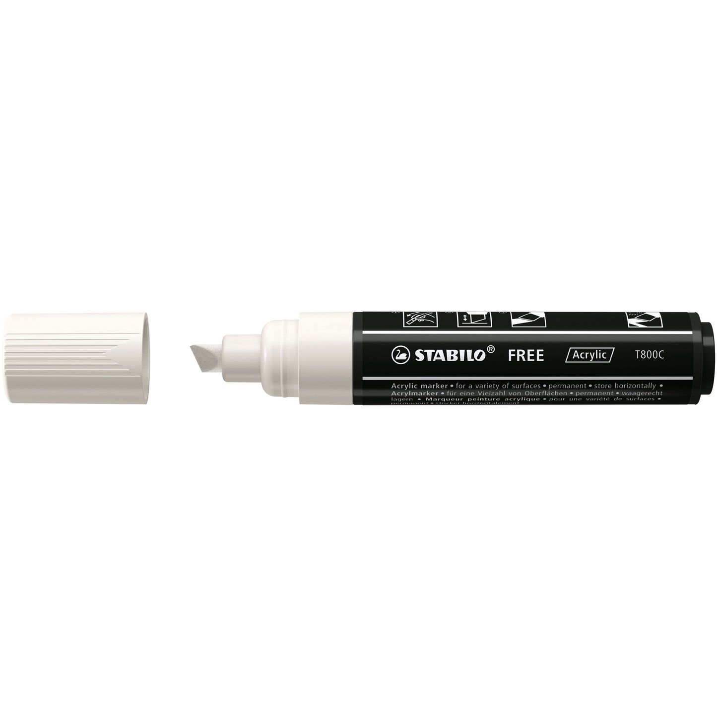 Stabilo - Marqueur acrylique Free Acrylique T800C blanc | 5 pièces