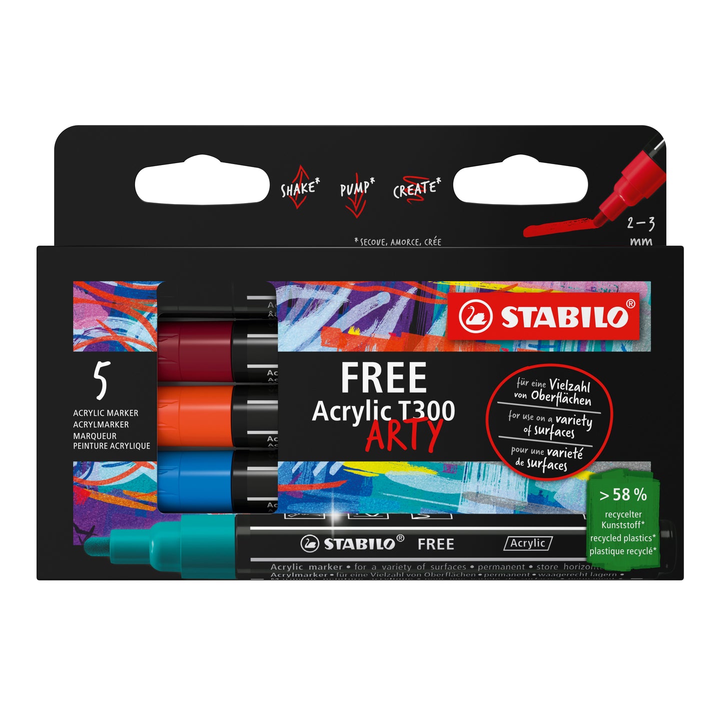 Stabilo - Marqueur acrylique sans acrylique t300 cul urbain