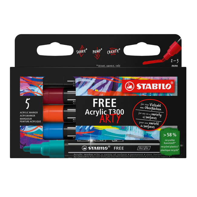 Stabilo - Marqueur acrylique sans acrylique t300 cul urbain