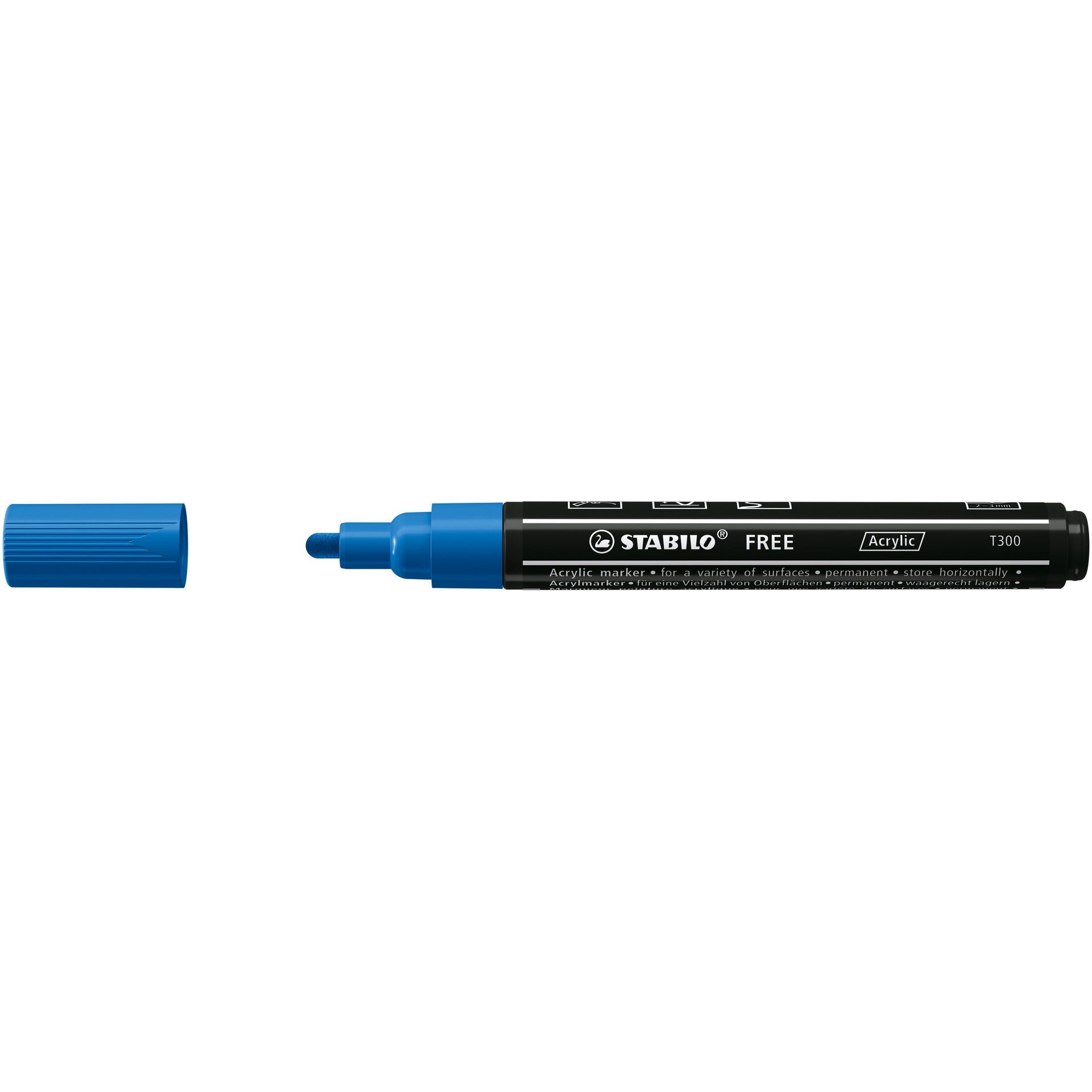 Stabilo - Marqueur acrylique Free Acrylique T300 bleu foncé | 5 pièces