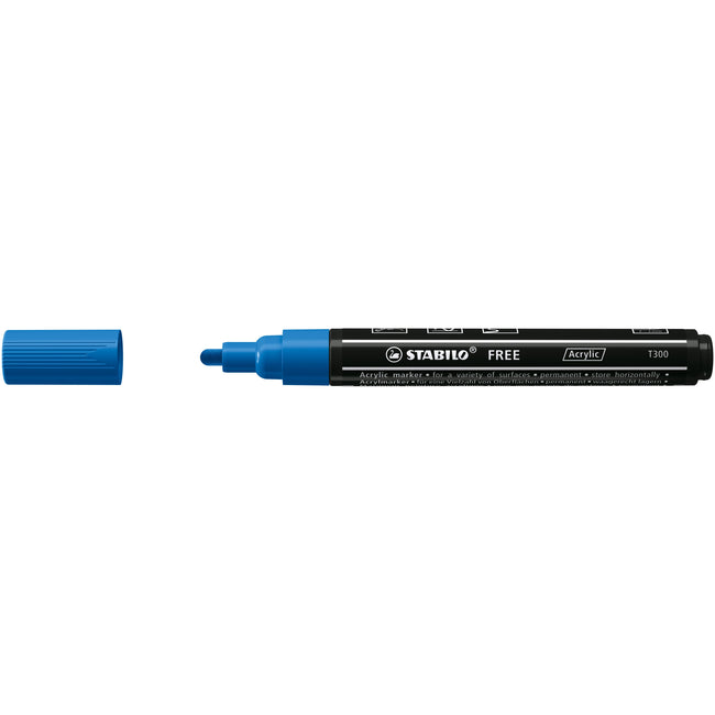 Stabilo - Marqueur acrylique Free Acrylique T300 bleu foncé | 5 pièces
